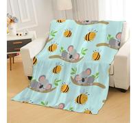 Tovast 3D Koalas Bees Blanket Queen 180x220cm Microfiber Cosy Flannel Cartoon Animal Throw Blankets Soft Warm Plush Lightweight for Couch Bedroom Office Travel Camping(Image 27-12)