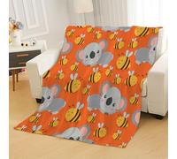 Tovast 3D Koalas Bees Blanket Single 130x150cm Microfiber Cosy Flannel Animal Throw Blankets Soft Warm Plush Lightweight for Couch Bedroom Office Travel Camping(Image 27-16)