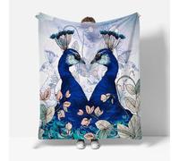 Tovast 3D Peacock Blanket Single 130x150cm Fluffy Flannel Microfiber Fleece Cosy Warm Sofa Throw Blanket Animal for Couch Bed Bedroom Office Travel Camping(Image 14-18)