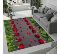 Tovast 3D Rose Rug Fluffy Soft Skin-Friendly Flowers Rugs 120x160cm Washable Anti-Slip Short Pile Carpet Mat for Bedroom Living Room Kitchen Decor(Image9-15)