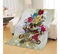 Tovast 3D Skeleton Blanket King 220x240cm Microfiber Cosy Flannel Flower Throw Blankets Soft Warm Plush Lightweight for Couch Bedroom Office Travel Camping(Image 33-18)