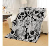 Tovast 3D Skeleton Blanket King 220x240cm Microfiber Cosy Flannel Flower Throw Blankets Soft Warm Plush Lightweight for Couch Bedroom Office Travel Camping(Image 35-17)