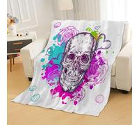 Tovast 3D Skeleton Blanket Single 130x150cm Microfiber Cosy Flannel Art Throw Blankets Soft Warm Plush Lightweight for Couch Bedroom Office Travel Camping(Image 4-18)