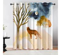 Tovast 3D Wolf Blackout Curtains Eyelet Curtains Polyester Fabric Animal Window Drapes 42" W x 63" D 2 Panels Thermal Insulated Soundsproof Privacy for Living Room Bedroom(Image 4-5)