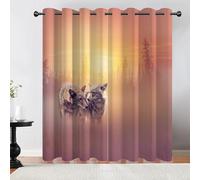 Tovast 3D Wolf Blackout Curtains Eyelet Curtains Polyester Fabric Animal Window Drapes 46" W x 72" D 2 Panels Thermal Insulated Soundsproof Privacy for Living Room Bedroom(Image 8-8)