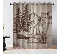 Tovast 3D Wolf Blackout Curtains Eyelet Curtains Polyester Fabric Animal Window Drapes 66" W x 54" D 2 Panels Thermal Insulated Soundsproof Privacy for Living Room Bedroom(Image 27-12)