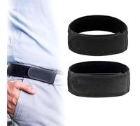 Tovbmup Men's Buckleles Belt 2 Pack Lazy Adjustable Belt Invisible Side Waist Buckleless Unisex Adjustable Belts Walking, Work, Home, Travel Buckleless Belts, Jeans, Convenient belt (Black)