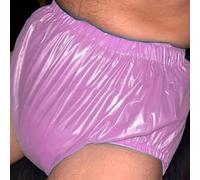 TOVCHEI Adult Pull on Plastic Pants Waterproof Nappy Reusable Incontinence Pants Anti-Side Leakage Physiological Diaper Covers,Pink,M