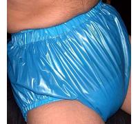 TOVCHEI Adult Pull on Plastic Pants Waterproof Nappy Reusable Incontinence Pants Anti-Side Leakage Physiological Diaper Covers,Blue,XXL