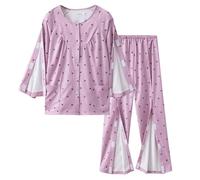 TOVCHEI Bedridden Patient Clothing for Women, Tearaway Patient Pajamas Nursing Aid for Elderly Disabled Dialysis,E,XL