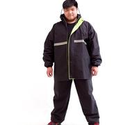 TOVCHEI Large Size Rain Suits Outdoor Waterproof Raincoat Rain Pants with Reflective Strips for Cycling, Fishing, Camping,Black,6XL