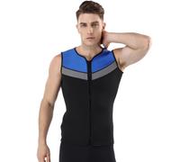 TOVCHEI Men 5MM Wetsuit Vest, Warm Neoprene Diving Suit Front Zipper Sleeveless Top Sun Protection Anti-UV for Water Sports,Black B,XL