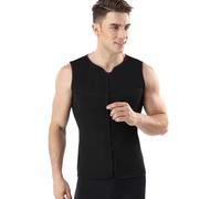 TOVCHEI Men 5MM Wetsuit Vest, Warm Neoprene Diving Suit Front Zipper Sleeveless Top Sun Protection Anti-UV for Water Sports,Black A,XL