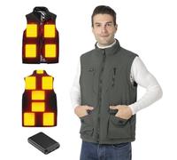 TOVCHEI Men's Heated Vest with 11 Heating Zones and Multipocket Lightweight Heated Jacket Warming Clothes,Green,M