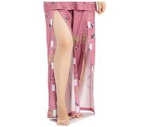 TOVCHEI Post Shoulder Surgery Shirts, Tear Away Full Open Pants for Women, Bedridden Patient Clothing,Pink C Pants,XL