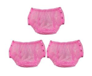 TOVCHEI PVC Incontinence Safety Pants 3 Pack Adult Pull On Plastic Pants Waterproof Reusable Diaper Covers Anti Leakage,3 Pack,XL