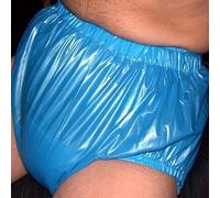 TOVCHEI Reusable Adult Pull on Plastic Pants Unisex Incontinence Safety Pants Silent Anti-Side Leakage Diaper Covers Washable,Blue,L