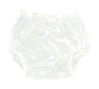 TOVCHEI Waterproof Incontinence Underpants Adult Pull on Plastic Pants Leak Proof Safety Diaper Cover, Washable, Reusable,Clear,M