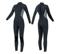 TOVCHEI Women's 3MM Neoprene Wetsuit Back Zipper One-Piece Diving Suit Warm Anti Jellyfish for Surfing Snorkeling Swimming,Gray,L