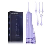 TOVENDOR Electric Water Flosser, Cordless Rechargeable Dental Oral Irrigator IPX7 Waterproof 300ML Travel Water Teeth Cleaner with 5 Tips for Braces Care Teeth Gums Cleaning, Home Office Daily Use