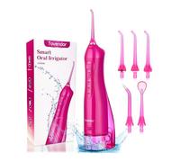 TOVENDOR Electric Water Flosser, Rechargeable Dental Oral Irrigator - 3 Modes, 5 Tips for Teeth, Gums, Braces, Dental Care, Family Oral Health (300ML, IPX7Waterproof Waterflosser)