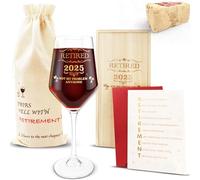 TOVICE Gift-wrapped Retirement Gift for Woman & Men, 2025 Retirement Wine Glass, Not My Problem Anymore, Funny Retirement Gifts Set, 1 Wine Bag & 1 Wine Glass & 1 Retirement Card, Ready for Gifting