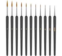 ToVii 11 Pcs Fine Detail Paint Brush Set, Micro Miniature Brushes for Model Painting, Acrylic Watercolor & Nail Art