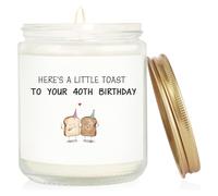 ToVii 40th Birthday Gifts for Women - 3.5oz Lavender Scented Candle - Cute Keepsake for Sister Mom Daughter Milestone Party