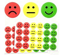 ToVii 600PCS Happy Face Emotion Rating Stickers,2.5 cm, Red Yellow Green, Pack of 25