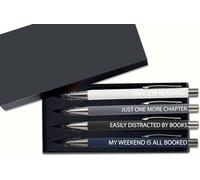 ToVii Book Lovers Gifts for Women, Ballpoint Pen Set of 4,Funny Reading Gifts for Book Worms,Readers, Librarians,and Literary Lover on Birthday, Thanksgiving,Christmas