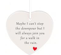 ToVii Cheer Up Inspiring Gift For Women "Maybe I Can't Stop the Downpour" Hanging Ceramic Ornament,Supports Through Tough Times & Maintains Friendship,Perfect Friendship Gift for Sister