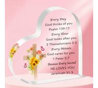 ToVii Christian Acrylic Plaque Keepsake for Women - Inspirational Bible Verse and Prayer - Religious Spiritual Baptism & Catholic Easter Present