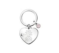 ToVii Daughter Birthday Keyring - Always Remember Inspirational Keychain, Present from Mum Dad with Love, Happy Birthday Gifts for Daughter