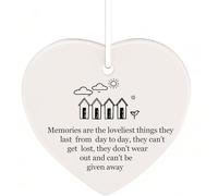 ToVii Heart-Shaped Ceramic,Engraved with'Memories are the most Beautiful things...Emotional Souvenirs,Suitable for Birthdays,Friendship,Decoration