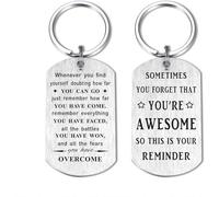 ToVii Inspirational Gifts for Men - Sometimes You Forget You Are Awesome Keyring - Mindfulness Gift for Him, Get Well Soon Gift for Male, Metal Engraved