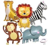 ToVii Jungle Safari Animals Balloons,Jungle Safari Theme Birthday Party Decorations,Lions Zebra Monkey Foil Balloons For Kids Boys Wild One Zoo Birthday Baby Shower Party Decor Supplies