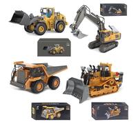 Tovika - Little Builders Pro, 2025 Mudsterz Remote Control Excavator with Cool Lights & Sounds, 2.4ghz Rc Excavator for Adults - Alloy Material, Complete Control over the Construction Site (4Pcs)