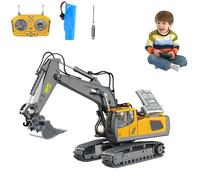 Tovika - Little Builders Pro, Mudsterz Construction Rc, Remote Control Excavator For Beach, 360 Rotation, With Led Lights, Real Sounds, Crash-Resistant For Indoor & Outdoor Use (#D)