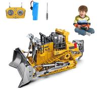 Tovika - Little Builders Pro, Mudsterz Construction Rc, Remote Control Excavator For Beach, 360 Rotation, With Led Lights, Real Sounds, Crash-Resistant For Indoor & Outdoor Use (#C)