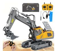 Tovika - Little Builders Pro, Mudsterz Excavator, 360 Rotation Rc Excavator and Dump Truck Set for Adults, Alloy Material with Cool Lights and Sounds, Crash-Resistant for Indoor & Outdoor (D)