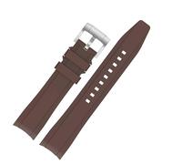 Tovimall Brown Silicone Watch Band for Omega x Swatch MoonSwatch Speedmaster, 20mm Lug Width