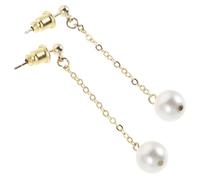 TOVINANNA 1 Pair Long Tassel Drop Earrings 8mm Pearl and S925 Silver Needle, Elegant Dangle Earrings Enhancing Feminine Style, for Women and