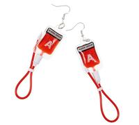 TOVINANNA 1 Pair of Red Blood Plasma Drop Earrings for Women, Plastic and Alloy Material, Creative Shape, Stylish Design, Decorative to Stand the Crowd