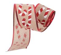 TOVINANNA 1 Roll Decorative Christmas Ribbon Roll Xmas Ribbon Printing Premium Linomple Material Unique Christmas Pattern for Birthday Presents and Party