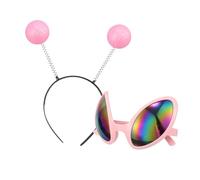 TOVINANNA 1 Set Cosplay Headbands Set with Rainbow Lens Glasses Fun Eyewear for Festivals and Parties Hairband Props for Adults Creative Costume Accessories to Impress