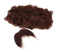 TOVINANNA 1 Set Pirate Costume Wig and Beard Set Brown Afro Wig and for Themed Parties Easy to Style Comfortable and Reusable Cosplay Accessory for Men and Adults
