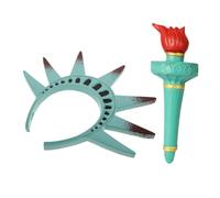 TOVINANNA 1 Set Statue of Liberty Headband Crown and Torch Costume Accessories for Halloween Independence Day and Themed Parties Comfortable Secure Fit for Cosplay and Roleplay Events