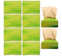 TOVINANNA 10 Packs of Practical Bamboo Pulp Napkins Paper in Light Yellow, Outdoor Extraction Type Tissue Paper for Restaurant and Public Use