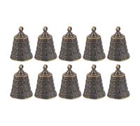 TOVINANNA 10 Pcs Vintage Brass Sutra Bell Pendants for Christmas Tree Decorations, DIY Brass Crafts with Chic Wind Chime Feature, Delicate Small Bells Offering Good Visual Feeling