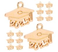 TOVINANNA 100pcs 2025 Graduation Charm Alloy Pendants for Graduation Time DIY Projects and Tassel Decoration DIY Accessories for Bulk Crafting and Jewelry Decoration